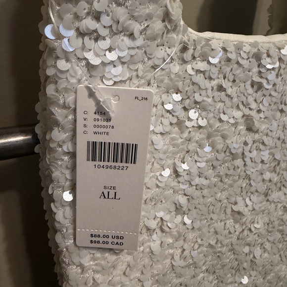 Paillette White Sequin Bag By Anthropologie NWT - Picture 2 of 5